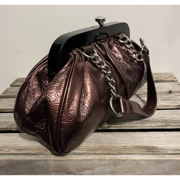 Hobo International Shoulder Bag Womens One Size Metallic Plum Chain Frame - Picture 5 of 16